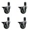 Service Caster 3.5'' Gray Poly Swivel 1-5/8'' Expanding Stem Caster Set with Brake, 4PK SCC-EX20S3514-PPUB-PLB-158-4 - alternate 1